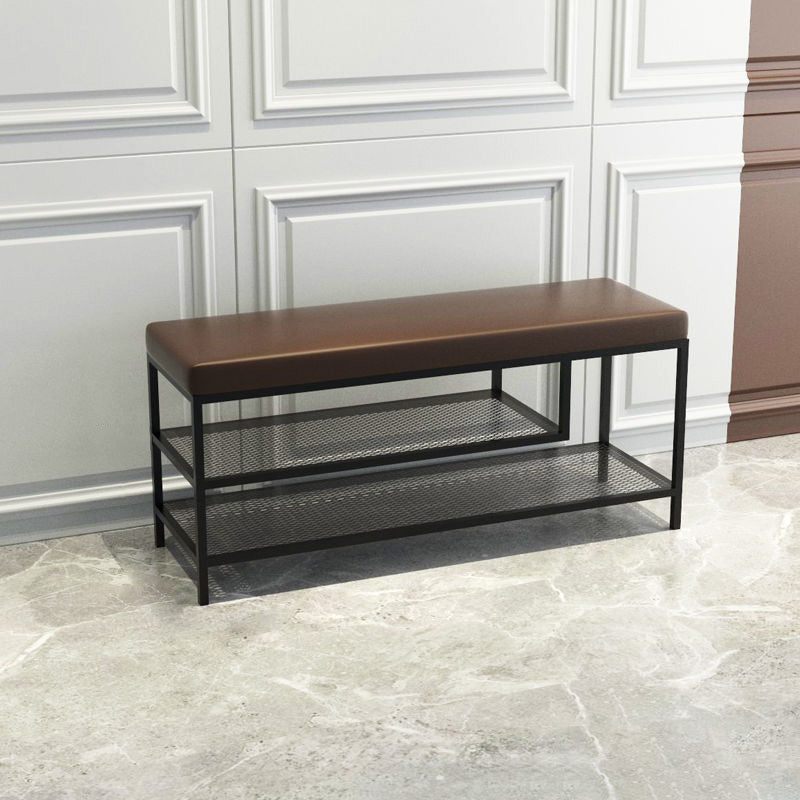 Banc de siège moderne mousse amortie de 17,72 pouces h avec rangement de chaussures