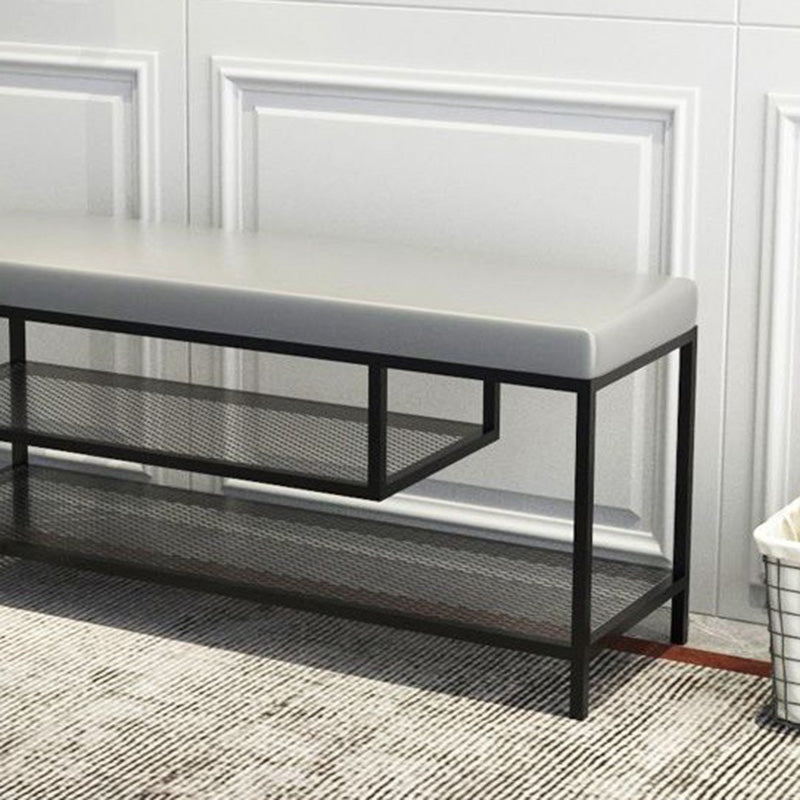 Banc de siège moderne mousse amortie de 17,72 pouces h avec rangement de chaussures