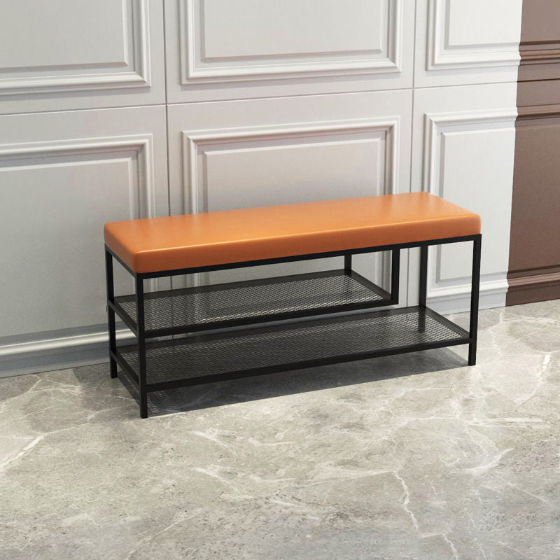 Banc de siège moderne mousse amortie de 17,72 pouces h avec rangement de chaussures