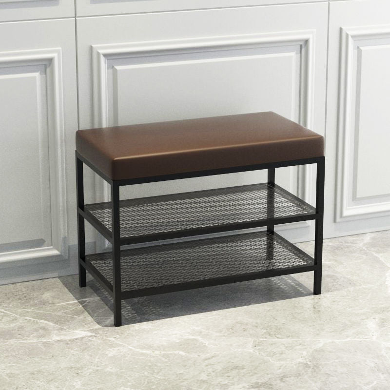 Banc de siège moderne mousse amortie de 17,72 pouces h avec rangement de chaussures