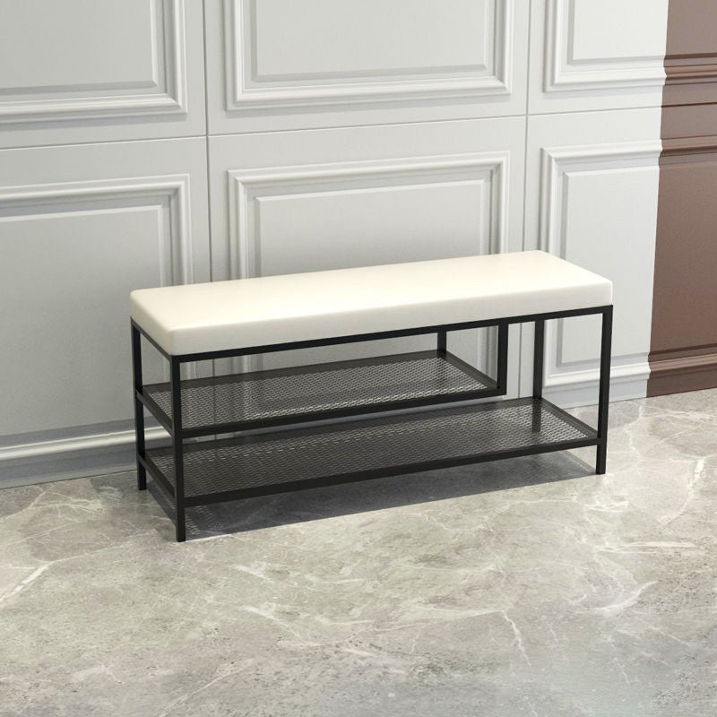 Banc de siège moderne mousse amortie de 17,72 pouces h avec rangement de chaussures
