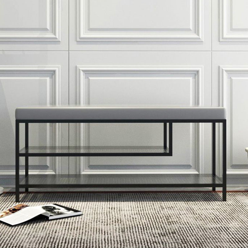 Banc de siège moderne mousse amortie de 17,72 pouces h avec rangement de chaussures