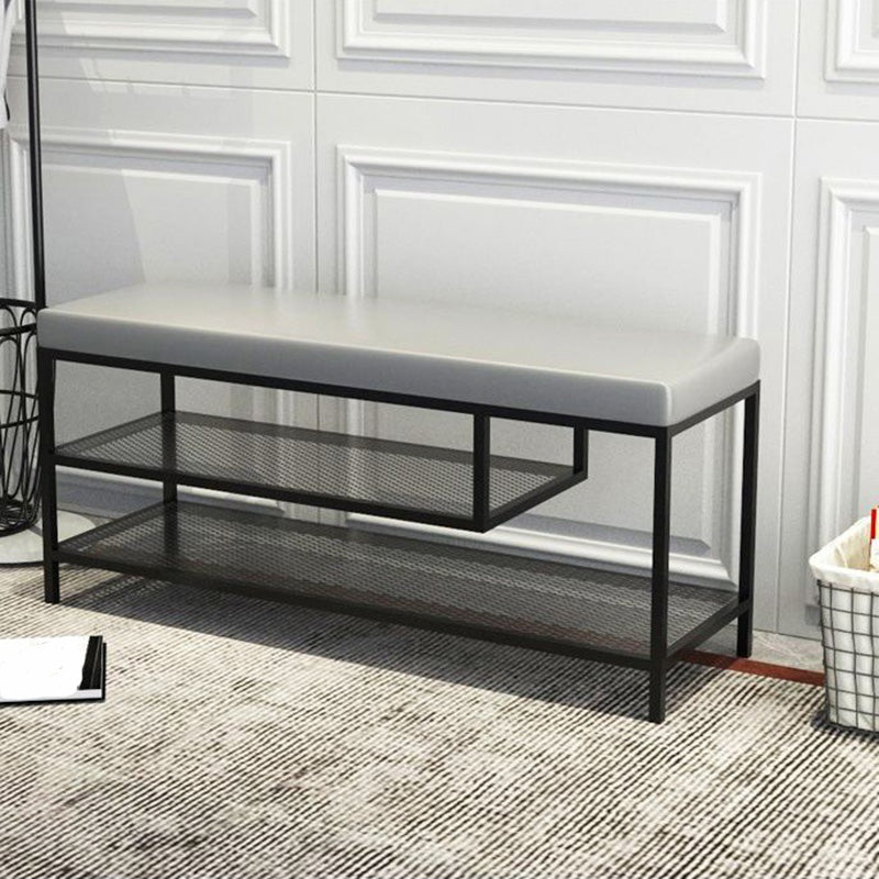 Banc de siège moderne mousse amortie de 17,72 pouces h avec rangement de chaussures