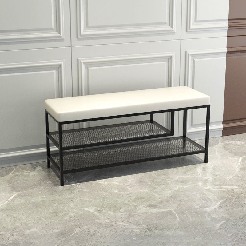 Banc de siège moderne mousse amortie de 17,72 pouces h avec rangement de chaussures
