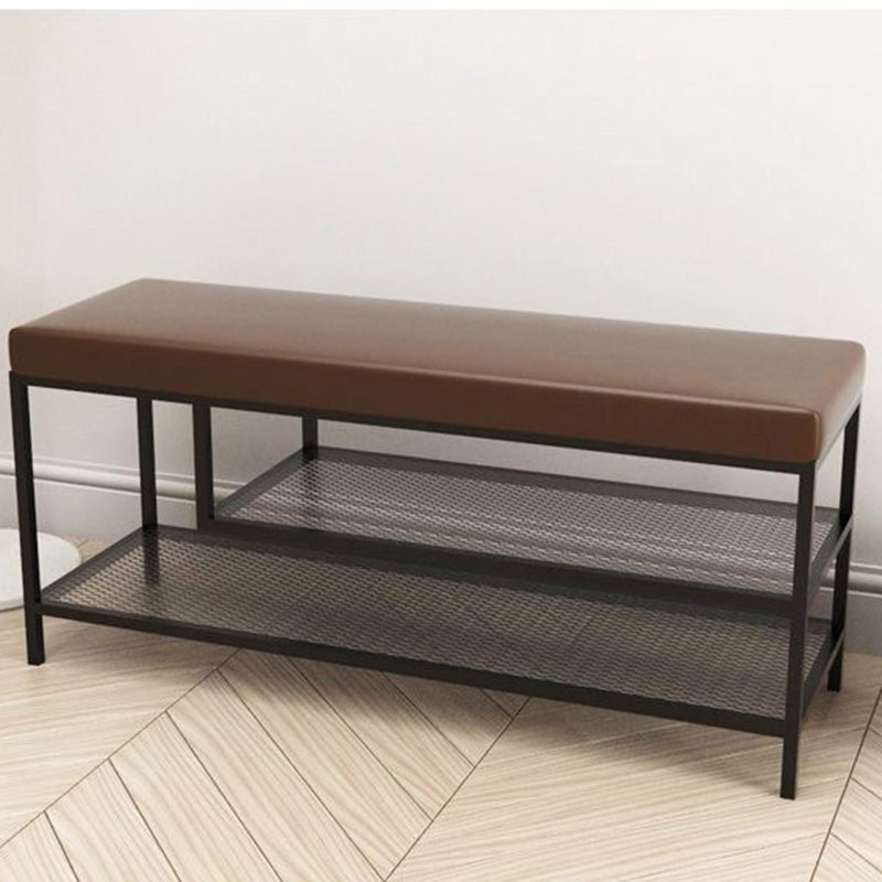 Banc de siège moderne mousse amortie de 17,72 pouces h avec rangement de chaussures
