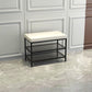 Banc de siège moderne mousse amortie de 17,72 pouces h avec rangement de chaussures