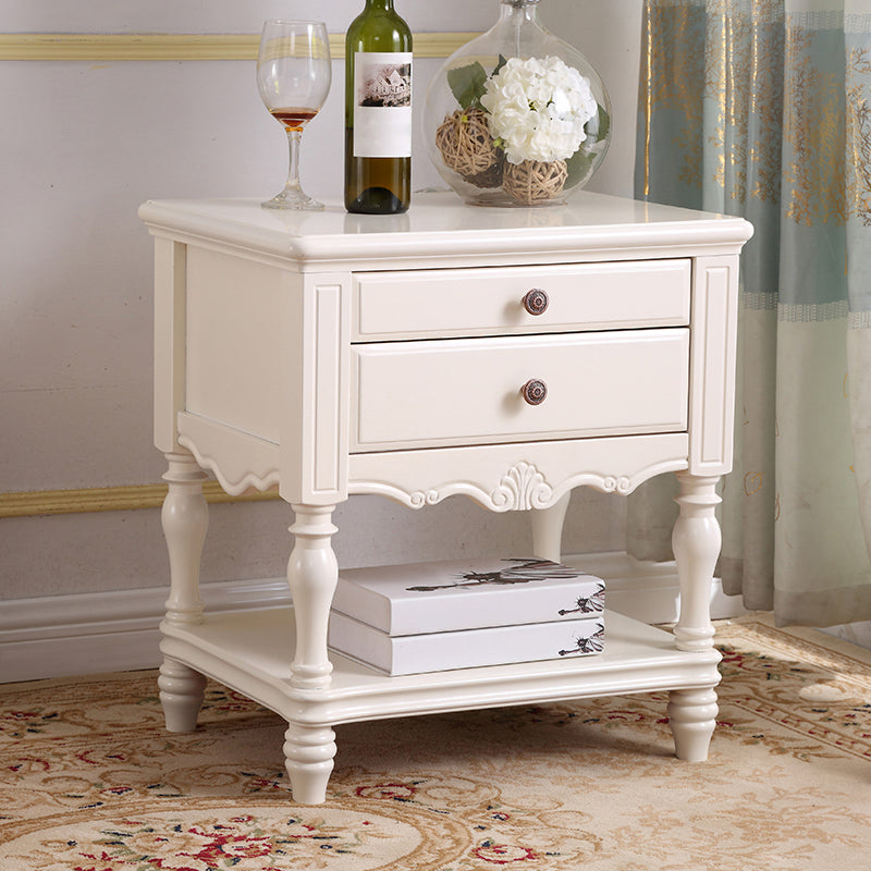 Solid Wood Night Table Open Storage Bed Nightstand with Drawer White 1 Piece Clearhalo 'Bedroom Furniture' 'furn' 'furn_night_stand' 'Furniture' 'night_stand' 'Nightstands' 6070693
