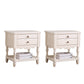 Solid Wood Night Table Open Storage Bed Nightstand with Drawer White 2 Piece Set Clearhalo 'Bedroom Furniture' 'furn' 'furn_night_stand' 'Furniture' 'night_stand' 'Nightstands' 6070695