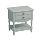 Solid Wood Night Table Open Storage Bed Nightstand with Drawer Grey 1 Piece Clearhalo 'Bedroom Furniture' 'furn' 'furn_night_stand' 'Furniture' 'night_stand' 'Nightstands' 6070700