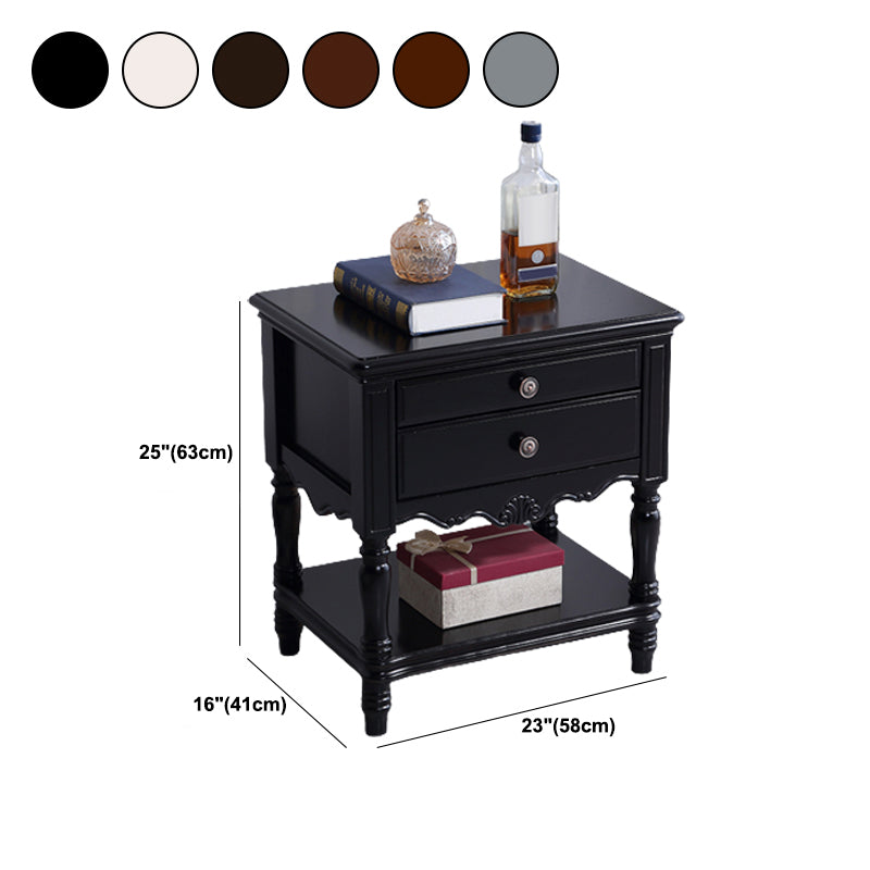Solid Wood Night Table Open Storage Bed Nightstand with Drawer Clearhalo 'Bedroom Furniture' 'furn' 'furn_night_stand' 'Furniture' 'night_stand' 'Nightstands' 6070707