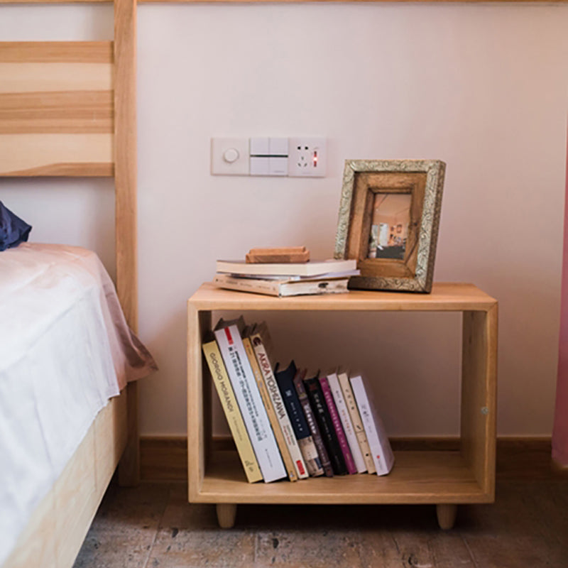 Hölzerner Nachttisch moderner massiver Holz Nachttisch mit niedrigerem Regal