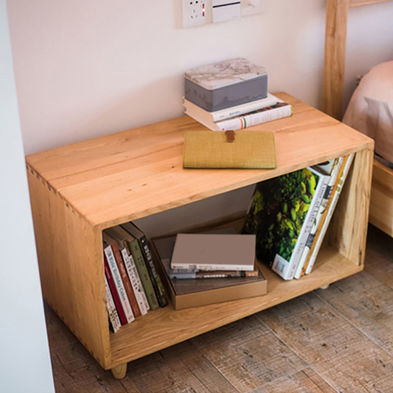 Hölzerner Nachttisch moderner massiver Holz Nachttisch mit niedrigerem Regal