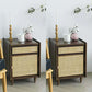1 Drawer Contemporary Nightstand 1 Door Bedside Cabinet  ,22" Tall