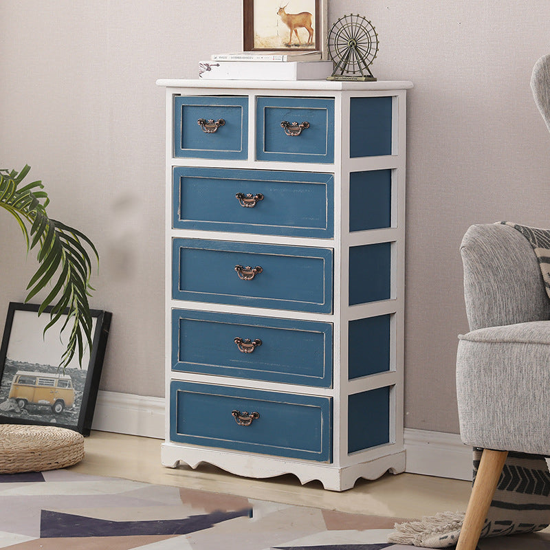 12" W Vertical Lingerie Chest Traditional Bedroom Storage Chest with Drawers 20"L x 12"W x 35"H Blue Clearhalo 'Bedroom Furniture' 'Dressers & Chests' 'dressers_chests' 'furn' 'furn_dressers_chests' 'Furniture' 6070997