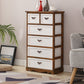 12" W Vertical Lingerie Chest Traditional Bedroom Storage Chest with Drawers 20"L x 12"W x 35"H White-Brown Clearhalo 'Bedroom Furniture' 'Dressers & Chests' 'dressers_chests' 'furn' 'furn_dressers_chests' 'Furniture' 6071006