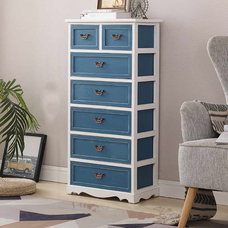 12" W Vertical Lingerie Chest Traditional Bedroom Storage Chest with Drawers 19.7"L x 11.8"W x 41.3"H Blue Clearhalo 'Bedroom Furniture' 'Dressers & Chests' 'dressers_chests' 'furn' 'furn_dressers_chests' 'Furniture' 6071010