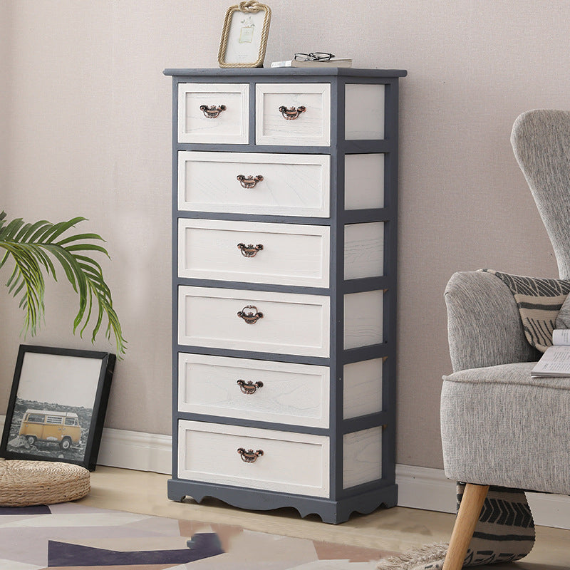 12" W Vertical Lingerie Chest Traditional Bedroom Storage Chest with Drawers 19.7"L x 11.8"W x 41.3"H Gray-Blue Clearhalo 'Bedroom Furniture' 'Dressers & Chests' 'dressers_chests' 'furn' 'furn_dressers_chests' 'Furniture' 6071012