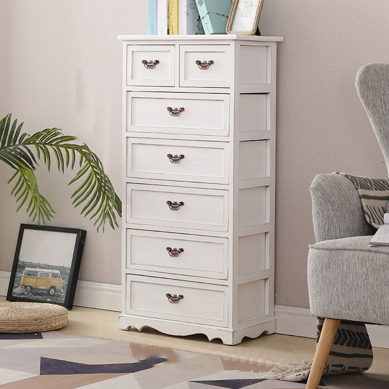12" W Vertical Lingerie Chest Traditional Bedroom Storage Chest with Drawers 19.7"L x 11.8"W x 41.3"H White Clearhalo 'Bedroom Furniture' 'Dressers & Chests' 'dressers_chests' 'furn' 'furn_dressers_chests' 'Furniture' 6071014