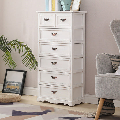 12" W Vertical Lingerie Chest Traditional Bedroom Storage Chest with Drawers 19.7"L x 11.8"W x 41.3"H White