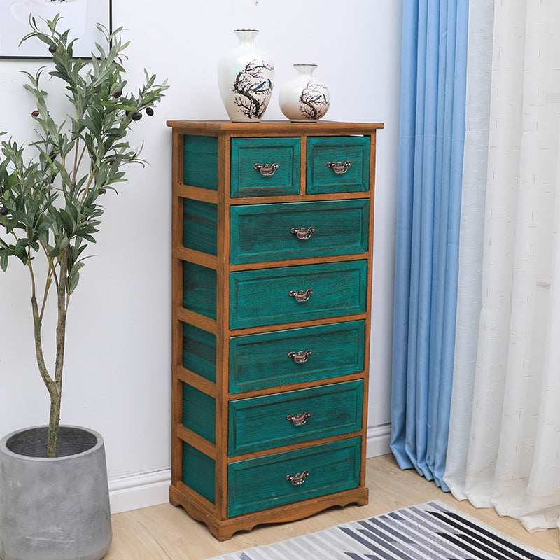 12" W Vertical Lingerie Chest Traditional Bedroom Storage Chest with Drawers 19.7"L x 11.8"W x 41.3"H Green Clearhalo 'Bedroom Furniture' 'Dressers & Chests' 'dressers_chests' 'furn' 'furn_dressers_chests' 'Furniture' 6071016
