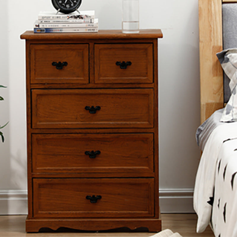 12" W Vertical Lingerie Chest Traditional Bedroom Storage Chest with Drawers 20.5"L x 12"W x 29.5"H Red Brown Clearhalo 'Bedroom Furniture' 'Dressers & Chests' 'dressers_chests' 'furn' 'furn_dressers_chests' 'Furniture' 6071019