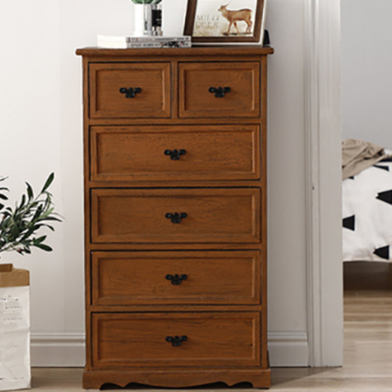 12" W Vertical Lingerie Chest Traditional Bedroom Storage Chest with Drawers 20"L x 12"W x 35"H Red Brown Clearhalo 'Bedroom Furniture' 'Dressers & Chests' 'dressers_chests' 'furn' 'furn_dressers_chests' 'Furniture' 6071021