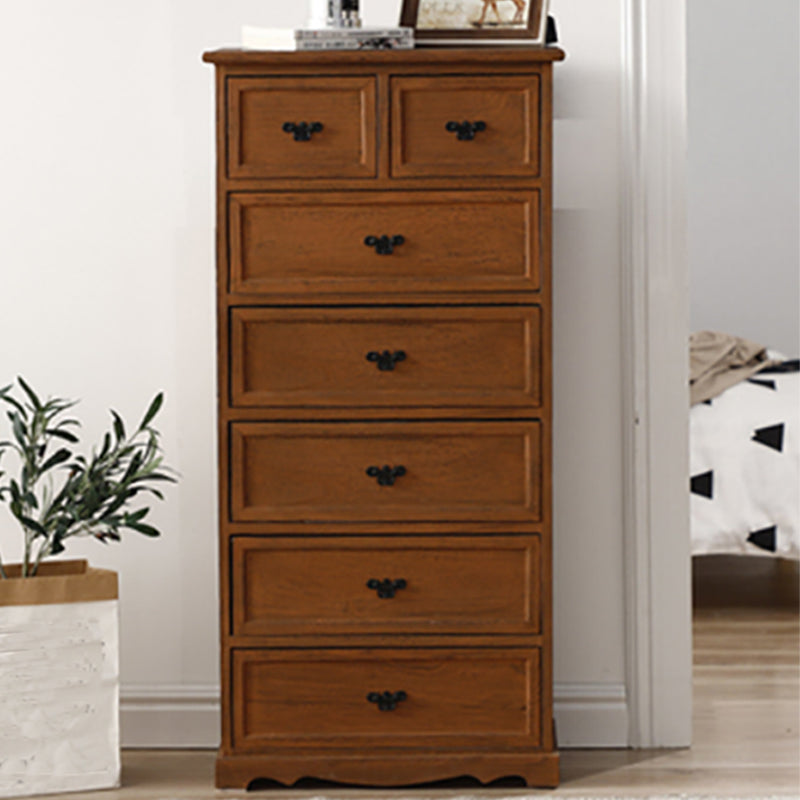 12" W Vertical Lingerie Chest Traditional Bedroom Storage Chest with Drawers 20"L x 12"W x 42"H Red Brown Clearhalo 'Bedroom Furniture' 'Dressers & Chests' 'dressers_chests' 'furn' 'furn_dressers_chests' 'Furniture' 6071023