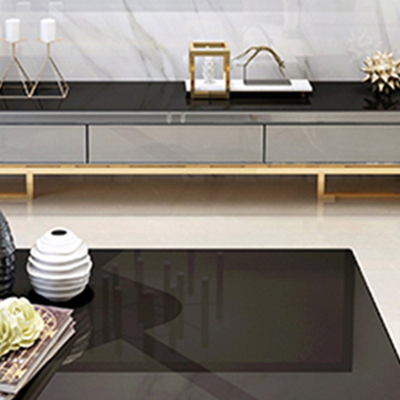 Glass and Metal Stand Console Gorgeous Style Household Simple Closed TV Cabinet Clearhalo 'furn' 'furn_tv_stands_entertainment_centers' 'Furniture' 'Living Room Furniture' 'TV Stands & Entertainment Centers' 'TV Stands & Media Storage Furniture' 'tv_stands_entertainment_centers' 6071137