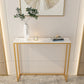 Tavolo accento console rettangolare glam tavolo da divano console di finitura antica in marmo