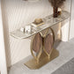 Console a mezza luna di pietra tavolo 1-scaffale 31,5 "tavolo di accento alto per sala