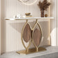 Console a mezza luna di pietra tavolo 1-scaffale 31,5 "tavolo di accento alto per sala