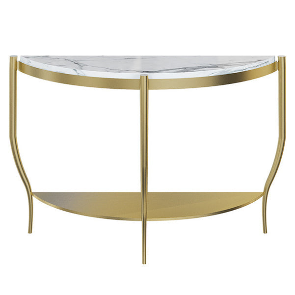 Marmor Half Moon Konsole Tabelle 2-Shelf 33,46 "hoher Akzenttisch für die Halle