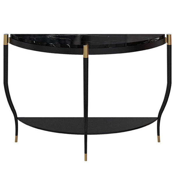Marmor Half Moon Konsole Tabelle 2-Shelf 33,46 "hoher Akzenttisch für die Halle