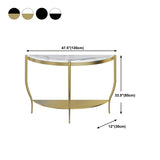 Marmor Half Moon Konsole Tabelle 2-Shelf 33,46 "hoher Akzenttisch für die Halle