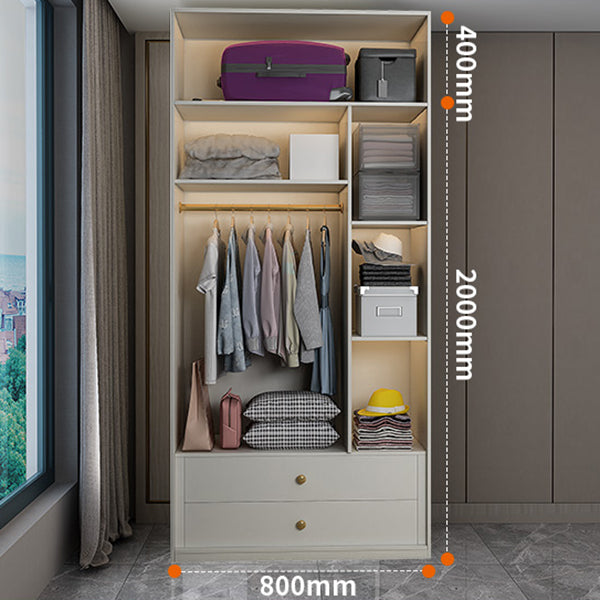 White Wooden Wardrobe Cloth Rod Included Wardrobe Closet for Home Clearhalo 'Armoires & Wardrobes' 'armoires_wardrobes' 'Bedroom Furniture' 'furn' 'furn_armoires_wardrobes' 'Furniture' 6074463