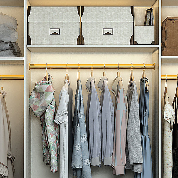 White Wooden Wardrobe Cloth Rod Included Wardrobe Closet for Home Clearhalo 'Armoires & Wardrobes' 'armoires_wardrobes' 'Bedroom Furniture' 'furn' 'furn_armoires_wardrobes' 'Furniture' 6074467