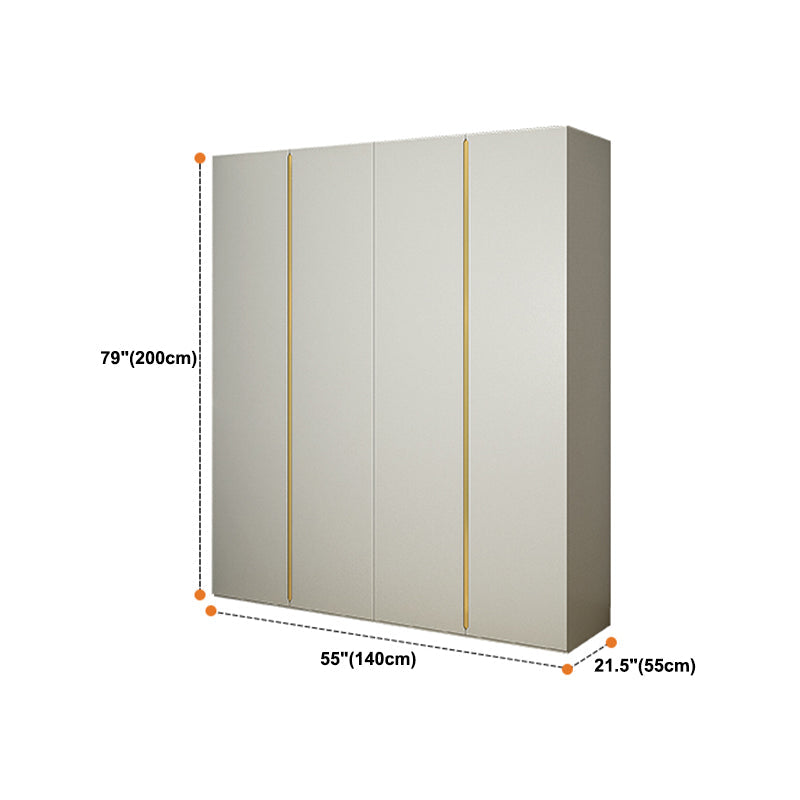 White Wooden Wardrobe Cloth Rod Included Wardrobe Closet for Home Clearhalo 'Armoires & Wardrobes' 'armoires_wardrobes' 'Bedroom Furniture' 'furn' 'furn_armoires_wardrobes' 'Furniture' 6074472