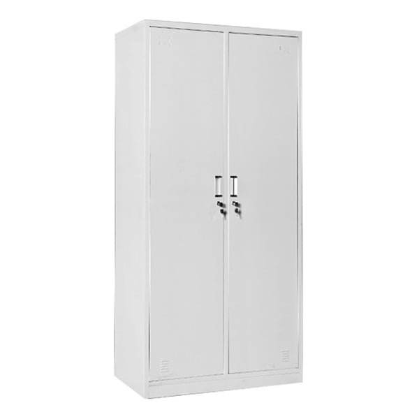 White Hinged Wardrobe Cabinet Contemporary Steel Wardrobe Armoire 2 Clearhalo 'Armoires & Wardrobes' 'armoires_wardrobes' 'Bedroom Furniture' 'furn' 'furn_armoires_wardrobes' 'Furniture' 6074478