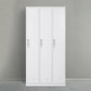 White Hinged Wardrobe Cabinet Contemporary Steel Wardrobe Armoire Clearhalo 'Armoires & Wardrobes' 'armoires_wardrobes' 'Bedroom Furniture' 'furn' 'furn_armoires_wardrobes' 'Furniture' 6074493