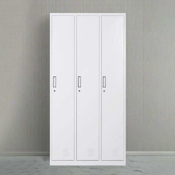 White Hinged Wardrobe Cabinet Contemporary Steel Wardrobe Armoire Clearhalo 'Armoires & Wardrobes' 'armoires_wardrobes' 'Bedroom Furniture' 'furn' 'furn_armoires_wardrobes' 'Furniture' 6074493