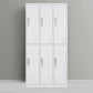 White Hinged Wardrobe Cabinet Contemporary Steel Wardrobe Armoire Clearhalo 'Armoires & Wardrobes' 'armoires_wardrobes' 'Bedroom Furniture' 'furn' 'furn_armoires_wardrobes' 'Furniture' 6074495
