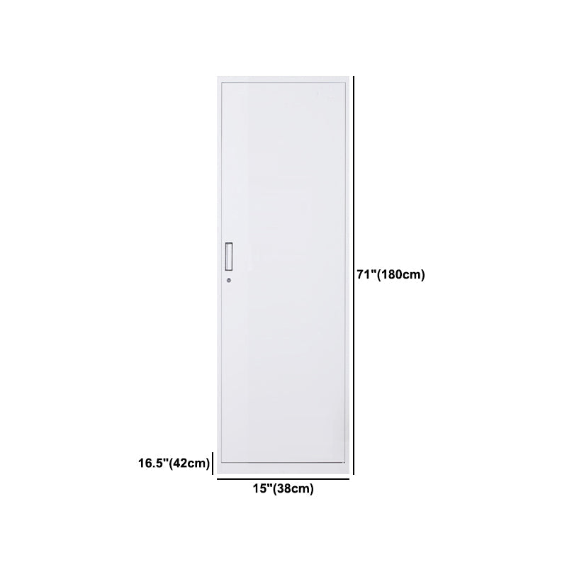 White Hinged Wardrobe Cabinet Contemporary Steel Wardrobe Armoire Clearhalo 'Armoires & Wardrobes' 'armoires_wardrobes' 'Bedroom Furniture' 'furn' 'furn_armoires_wardrobes' 'Furniture' 6074498