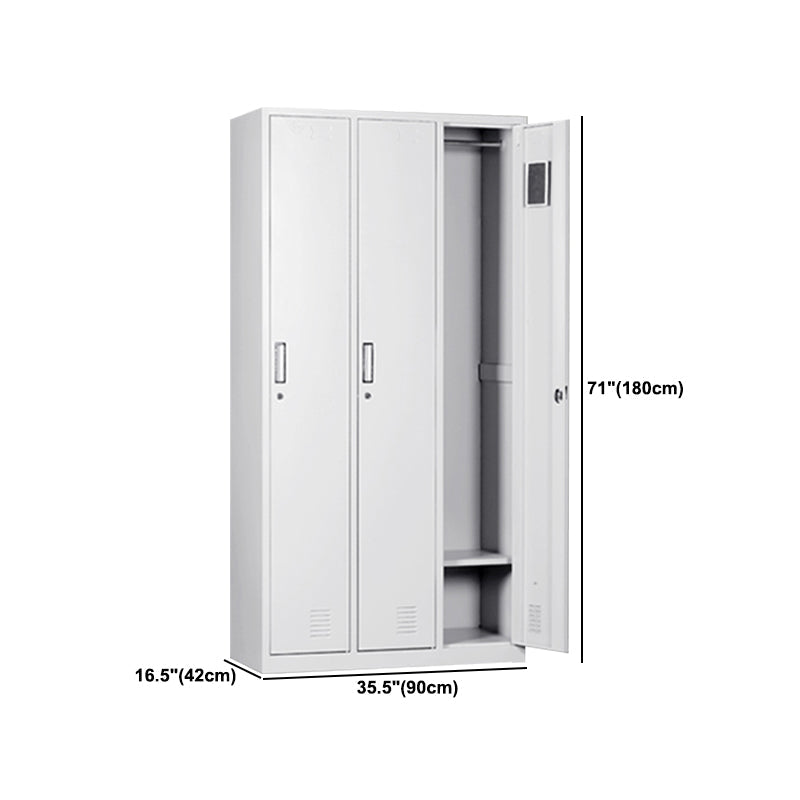 White Hinged Wardrobe Cabinet Contemporary Steel Wardrobe Armoire Clearhalo 'Armoires & Wardrobes' 'armoires_wardrobes' 'Bedroom Furniture' 'furn' 'furn_armoires_wardrobes' 'Furniture' 6074500