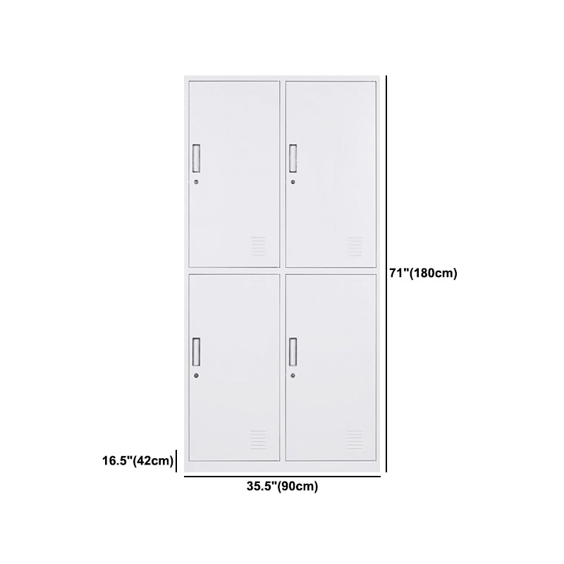 White Hinged Wardrobe Cabinet Contemporary Steel Wardrobe Armoire Clearhalo 'Armoires & Wardrobes' 'armoires_wardrobes' 'Bedroom Furniture' 'furn' 'furn_armoires_wardrobes' 'Furniture' 6074501