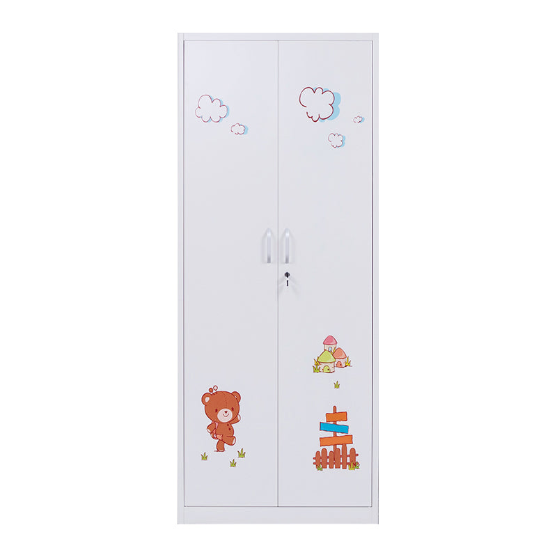 Contemporary Two Doors Wardrobe Armoire Steel Wardrobe Closet Clearhalo 'Armoires & Wardrobes' 'armoires_wardrobes' 'Bedroom Furniture' 'furn' 'furn_armoires_wardrobes' 'Furniture' 6074566