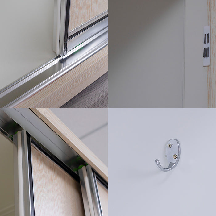 Contemporary Two Doors Wardrobe Armoire Steel Wardrobe Closet Clearhalo 'Armoires & Wardrobes' 'armoires_wardrobes' 'Bedroom Furniture' 'furn' 'furn_armoires_wardrobes' 'Furniture' 6074575