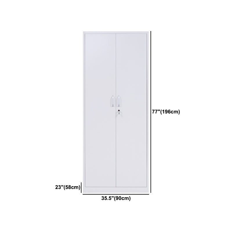 Contemporary Two Doors Wardrobe Armoire Steel Wardrobe Closet Clearhalo 'Armoires & Wardrobes' 'armoires_wardrobes' 'Bedroom Furniture' 'furn' 'furn_armoires_wardrobes' 'Furniture' 6074579