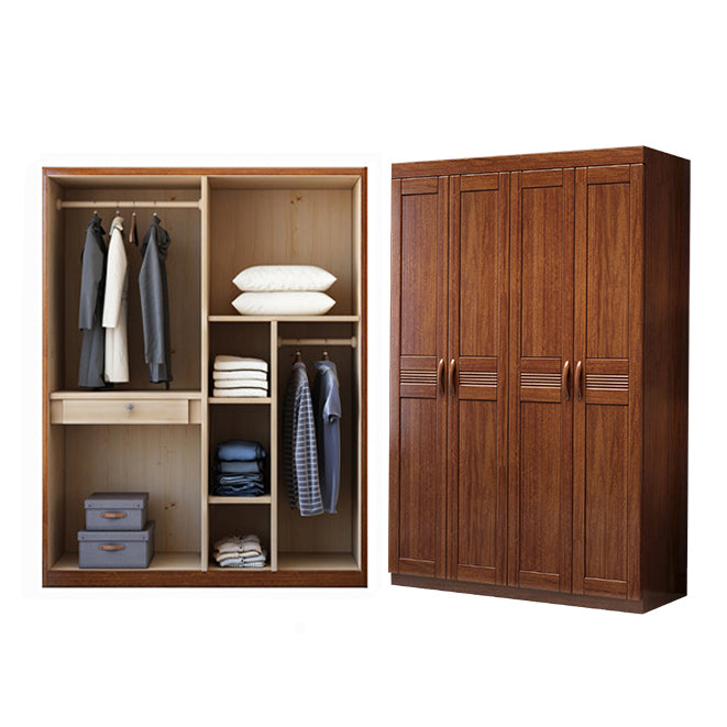 Traditional Walnut Wood Storage Cabinet Brown Cabinet for Home