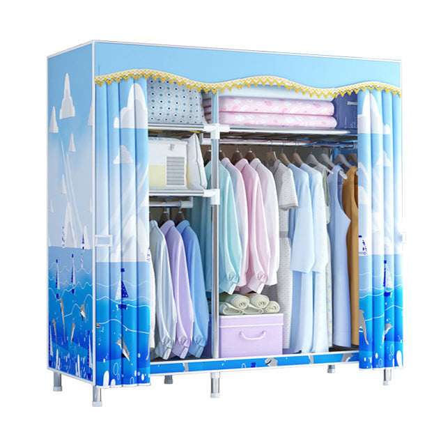 Eigentijdse garderobe -armoire met metalen garderobe kast van de benen