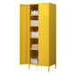 Contemporary Style Metal Wardrobe Adjustable Shelves Wardrobe Closet with Legs